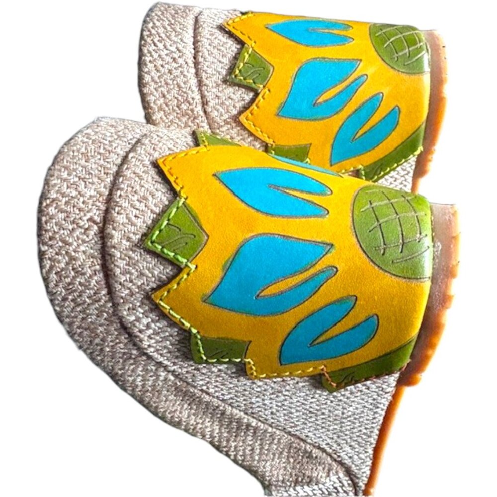 Spring Step L'Artiste Floral Embrace Slides - Turquoise/Multi - 40 - Picture 9 of 13